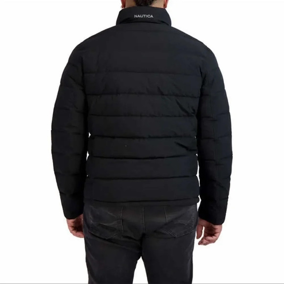Men’s Quilted Nautica Puffer Jacket Black Medium - Picture 4 of 8
